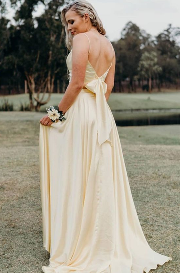 yellow prom dress evening dress HZ1023
